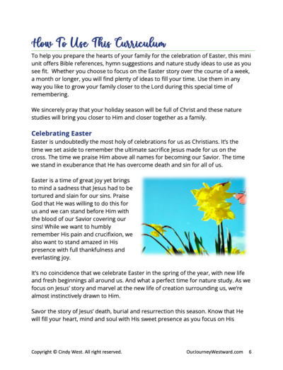sample page from a science curriculum for homeschoolers